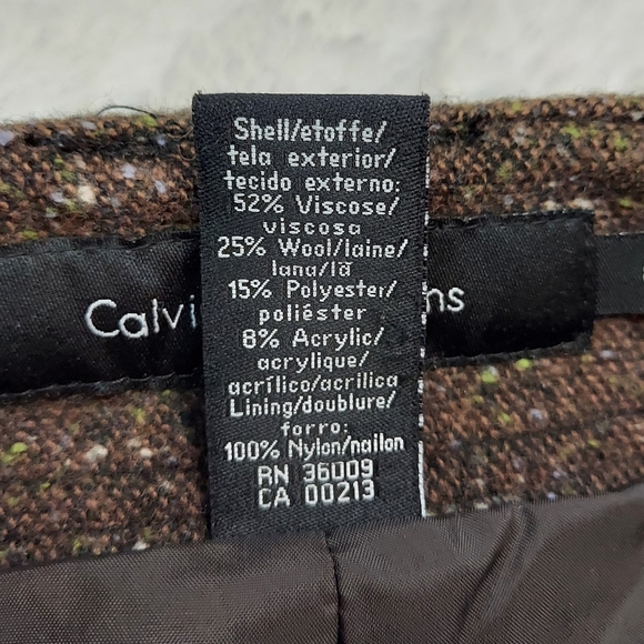 Calvin Klein Jeans Wool Blend Lined Dress Pants Mid Rise Straight Leg Size 6 - Picture 8 of 12